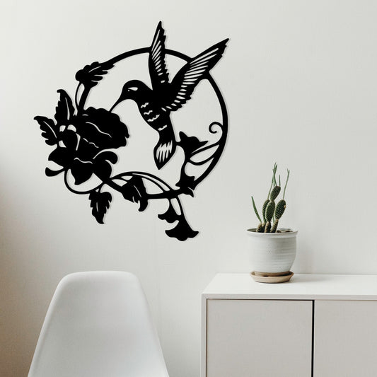 Wall Art Bird With Flower Wooden Suitable for Living Room, Bedroom D11