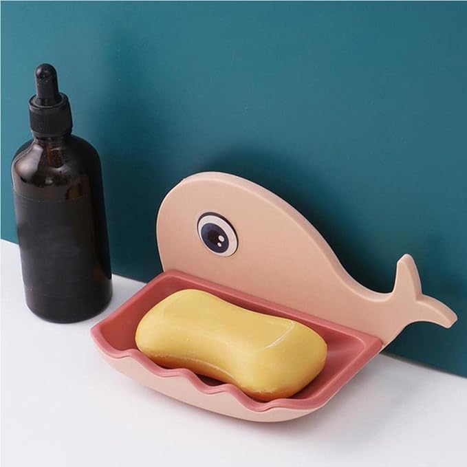 Whale Fish Shaped Soap Holder for Bathroom |  Wall Mounted Soap Bar, Holder Rack for Shower Wall, Kitchen, Bathroom - random color(1 PC)