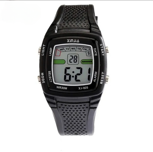 Xinjia Digital Casual Black Plastic Strap Watch (XJ-825)