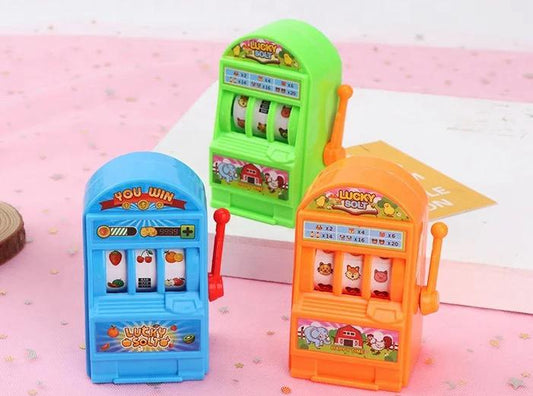 2024 Fun Jackpot Mini Slot Machine Antistress Toys Games for Children Kids Safe Machine Bank Funny Gag Toys .. 2 pcs pack