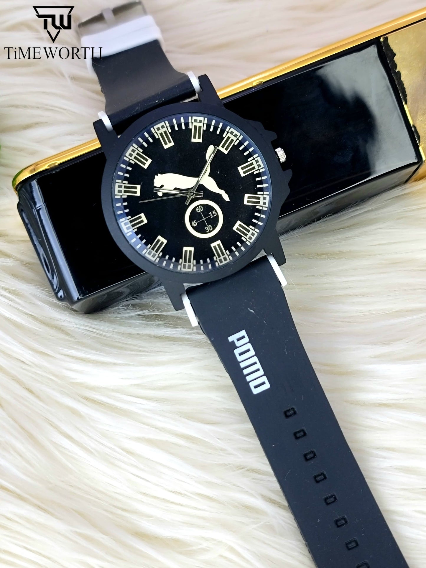 (without box) Rubber puma Strap Analog Watch For Men / Watch For Boys