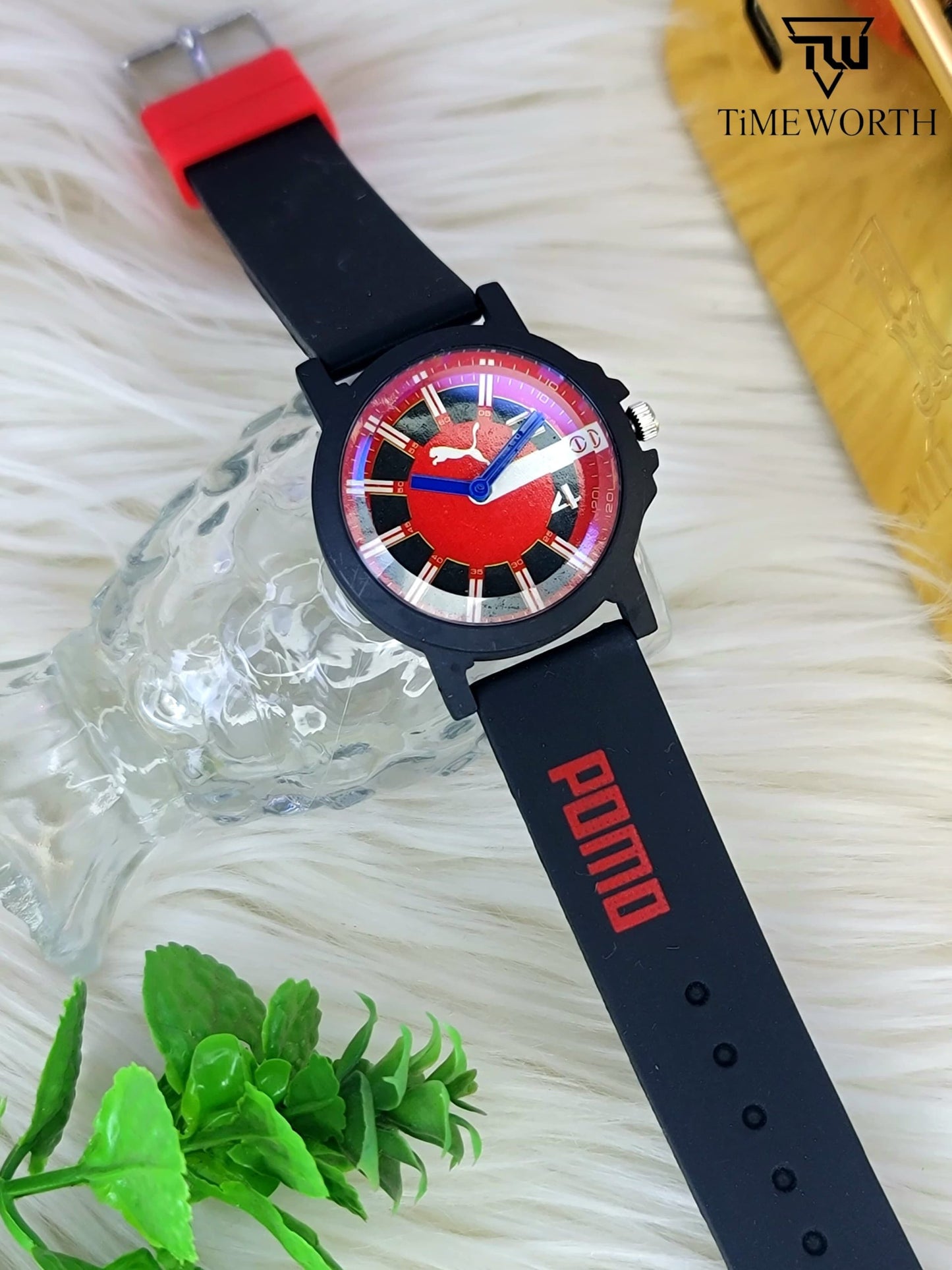 (without box) Rubber puma Strap Analog Watch For Men / Watch For Boys