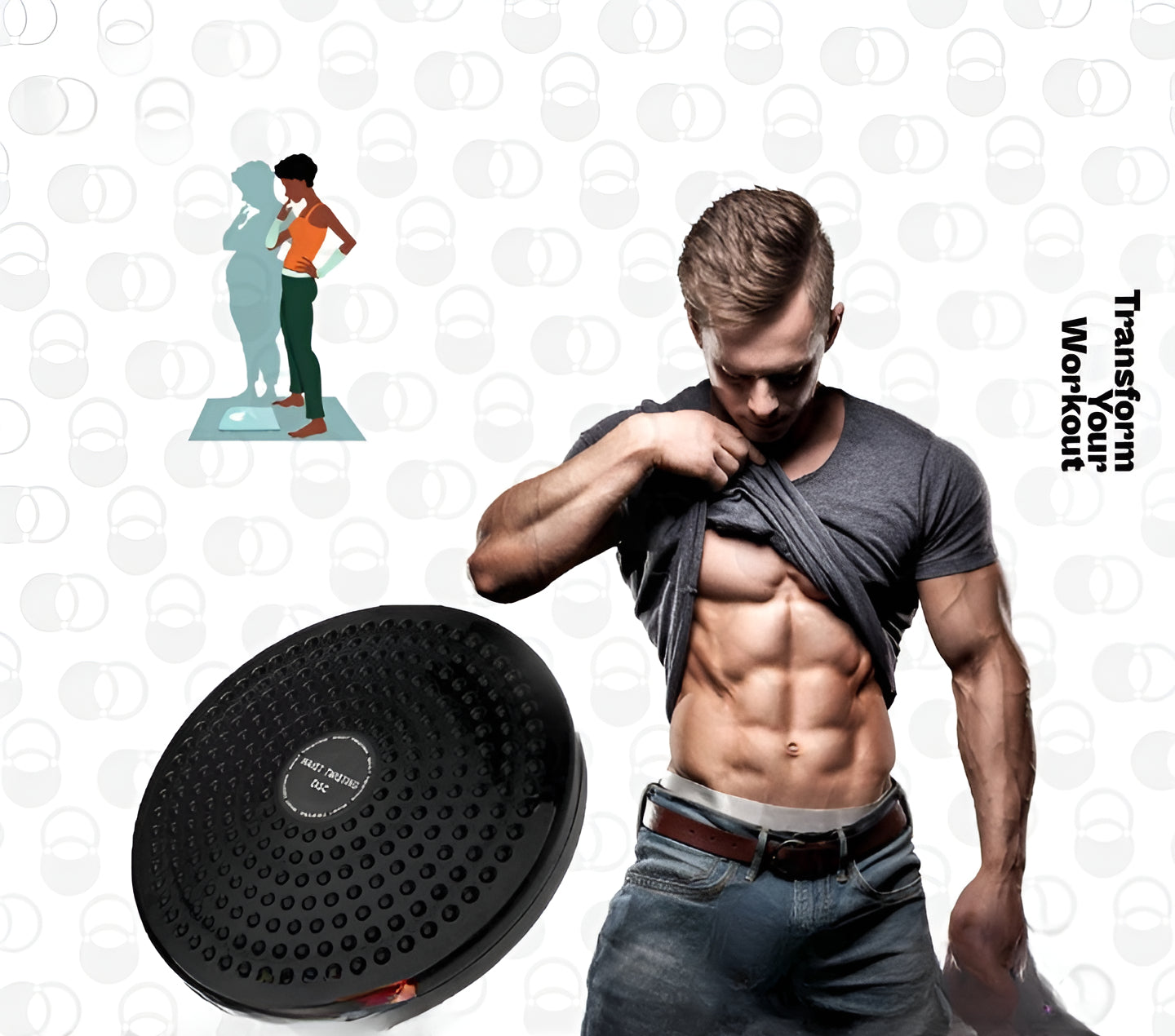 Tummy Twister Disc, Weight Loss Machine | Twister &amp; Plate, Exercise Fitness Slim Machine plate - Black