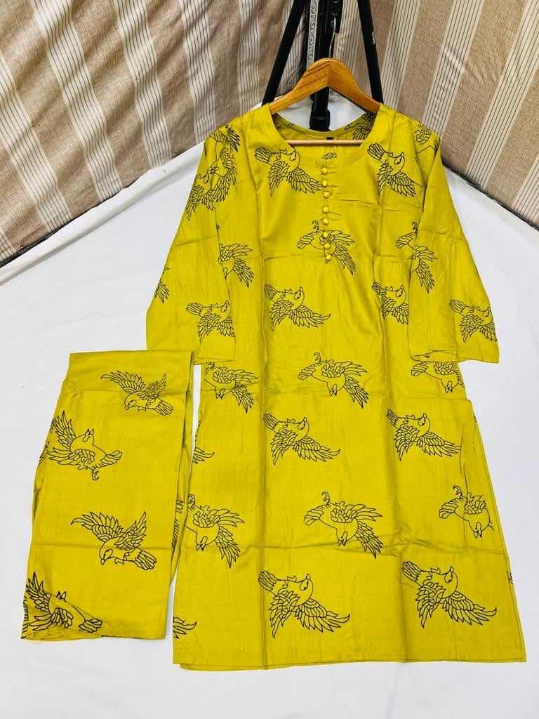 (zinc ) Sparrow Block print Stitched Suits casual wear for girls  (Lilen)