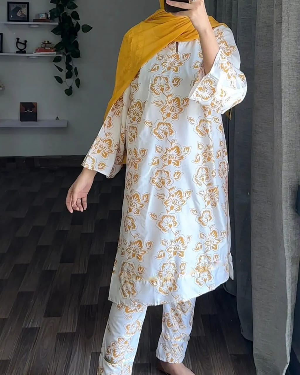 ( masturd ) RANGOON🌺 print Stitched Suits casual wear for girls (Summer Lilen)