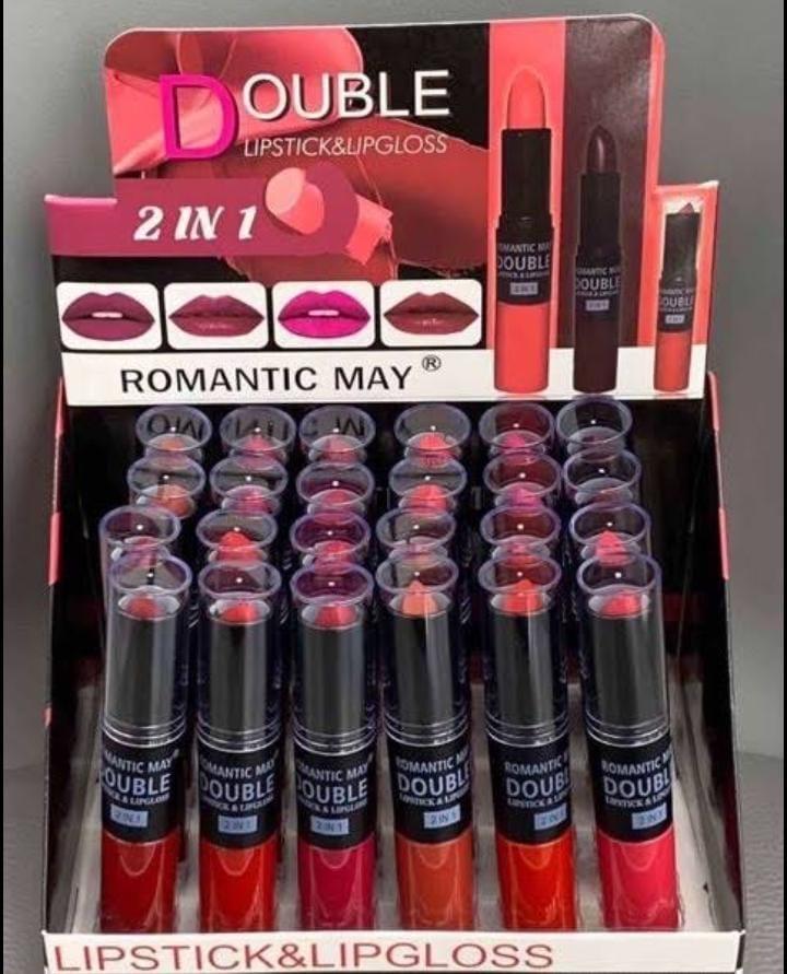 2 in 1 lipstick+lipgloss   (random color)