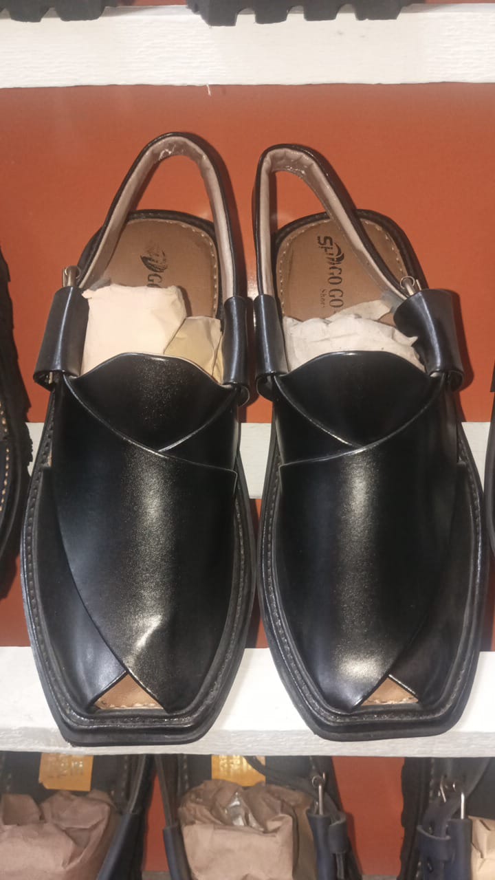 (Black ) Peshawari Traditional Chappal for mens pure leather handemade