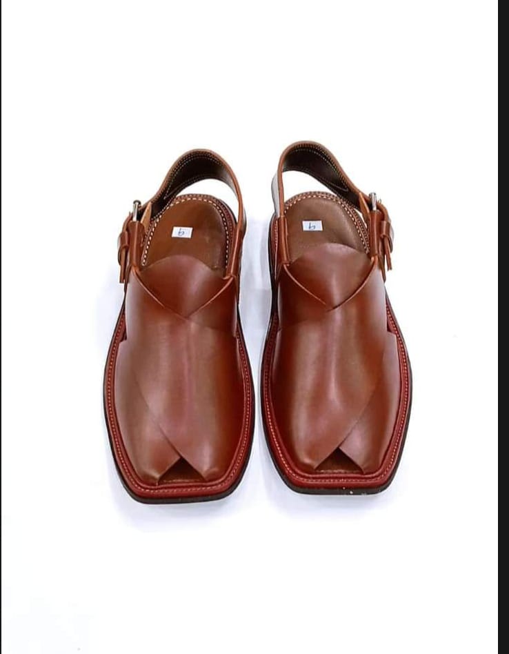 ( Brown ) Peshawari Traditional Chappal for mens pure leather handemade